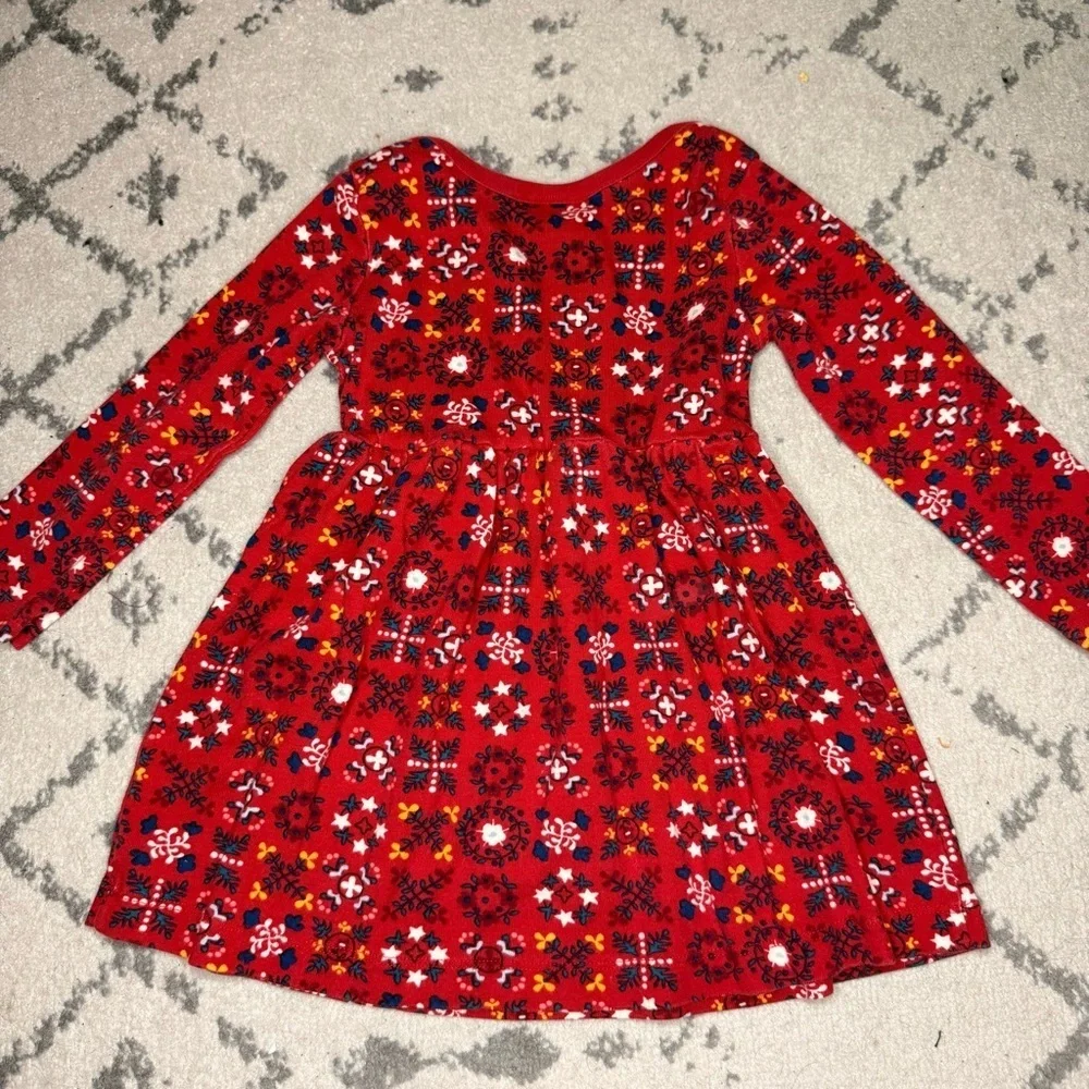 HANNA ANDERSON 100% Organic Cotton Red Floral Casual Comfy Longsleeve Play Dress